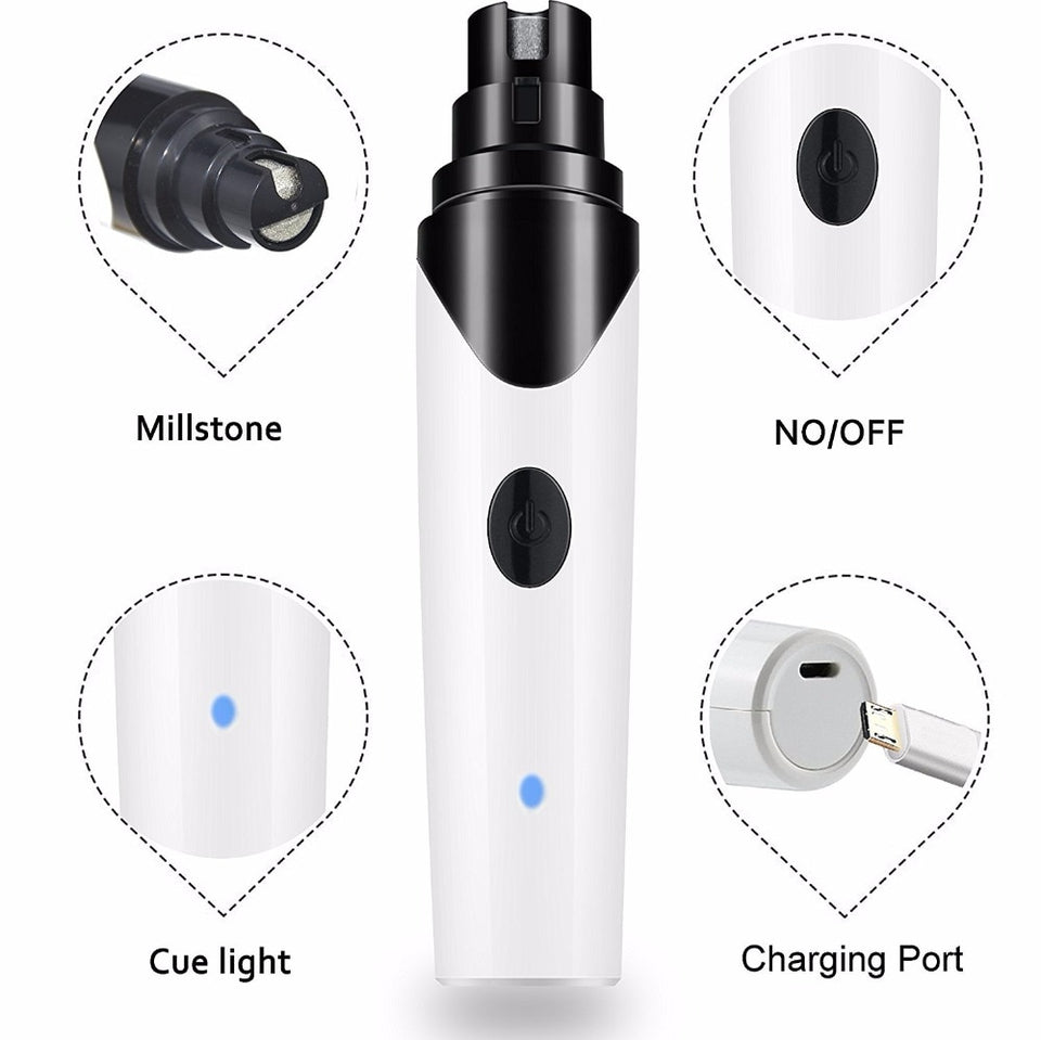 Electric Rechargeable Pet Nail Grinder with USB Charger [UPGRADED VERSION]