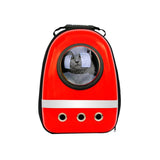 Astronaut Pet Cat Dog Puppy Carrier Travel Bag Space Capsule Backpack Breathable - Red / M